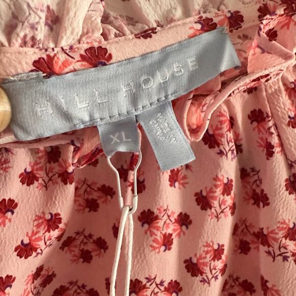 New Hill House Posy Pink Millie Top Mock Neck Floral Long Sleeve Sz XL - Picture 8 of 10